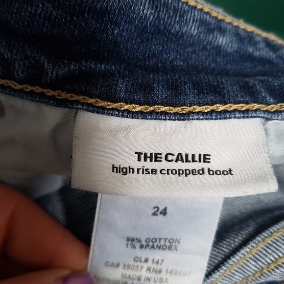 Joe's Jeans High Rise Cropped Boot Denim The Callie Raw Hem Size 24 - Picture 3 of 10